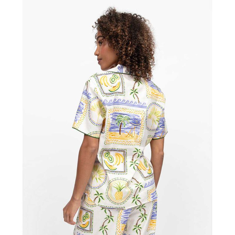 Cyberjammies Cora Green Postcard Print S/Slv Pyjama Top image number 1